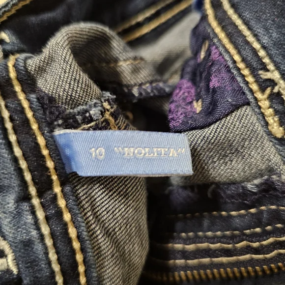 Hydraulic Nolita Ankle Skinny jeans size 10 embroidered blue denim 27" inseam - Picture 11 of 14
